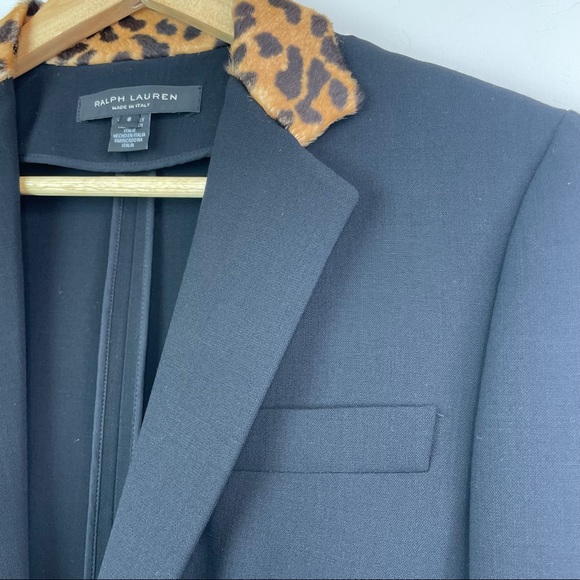Ralph Lauren Black Label Calf Hair Leopard Print Nathaniel Jacket Wool Blazer 6 - Picture 6 of 16